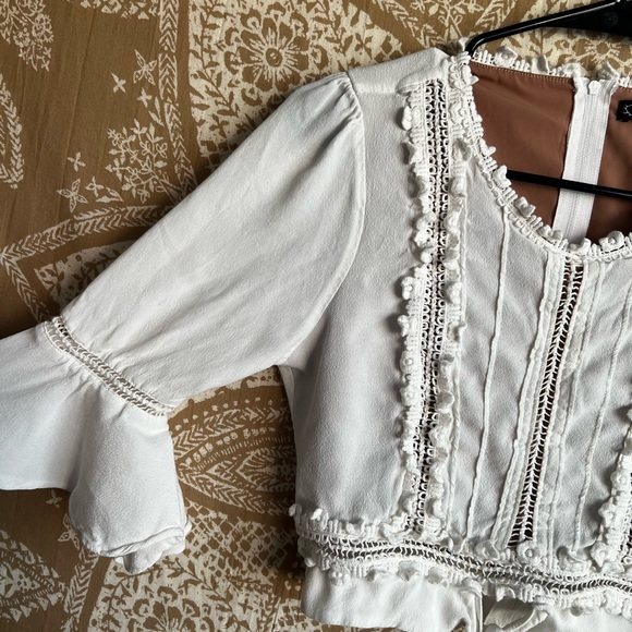 For Love & Lemons Willow Crop Top in White Size M - Picture 7 of 7